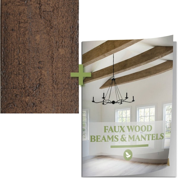 Ekena Millwork 10-inch x 7-inch SAMPLE - Rough Cedar Endurathane Faux Wood Beam w/ Catalog -Premium Aged Finish SAMPLE-KIT-BMRCZD - main